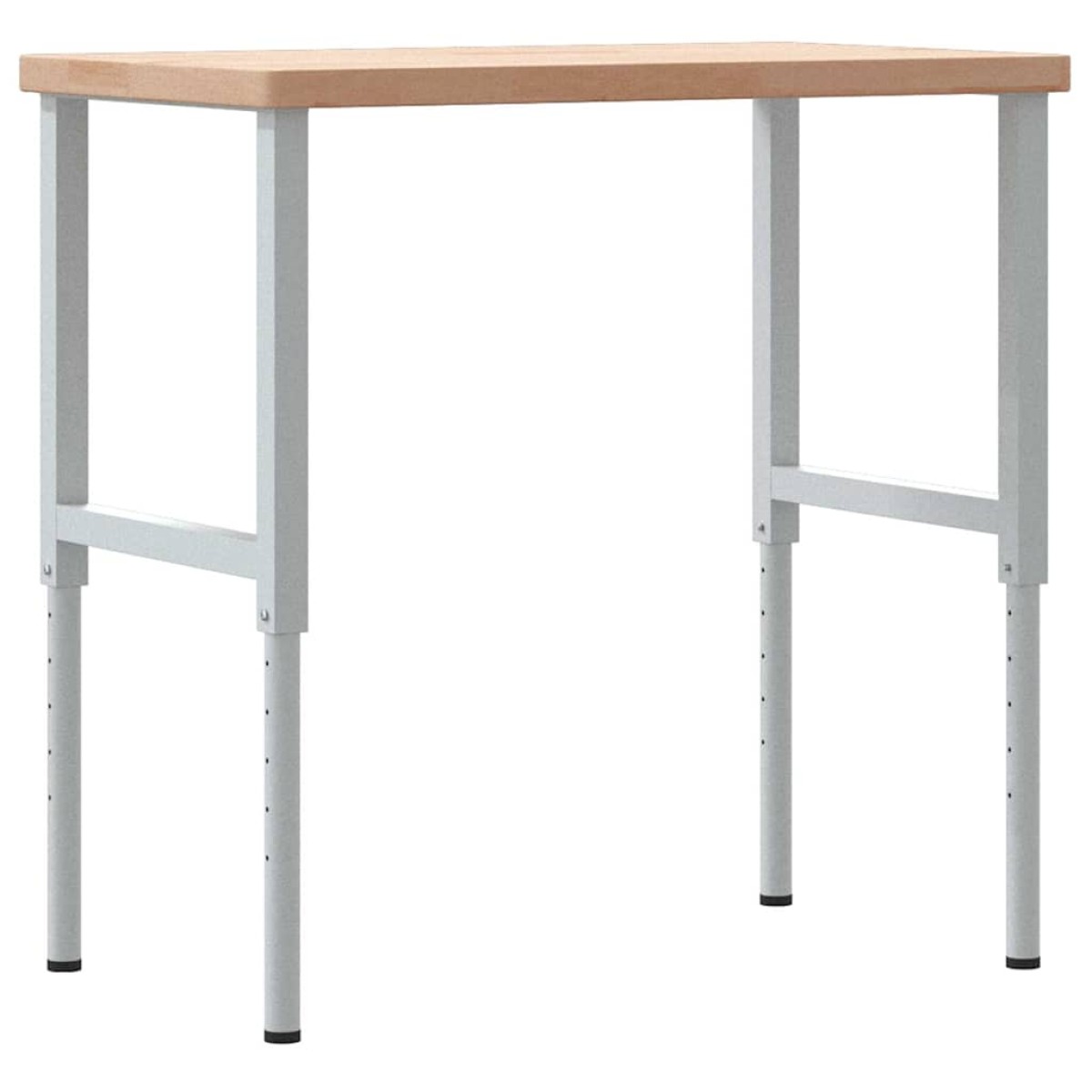 vidaXL Πάγκος Εργασίας Ορθογώνιος 100x60x(73-99,5) εκ Μασίφ Ξύλο Δρυός