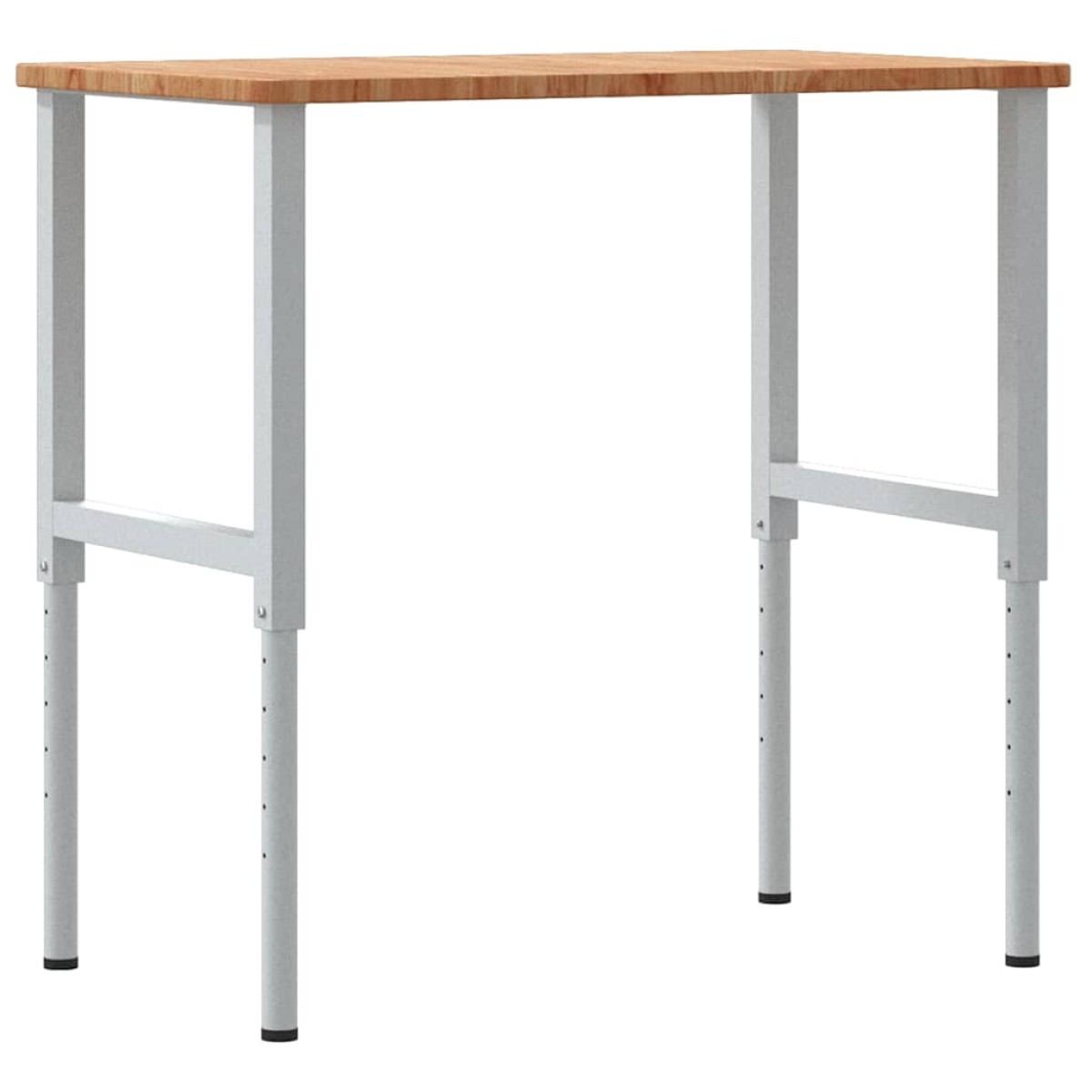 vidaXL Πάγκος Εργασίας Ορθογώνιος 100x60x(71,5-98) εκ Μασίφ Ξύλο Δρυός