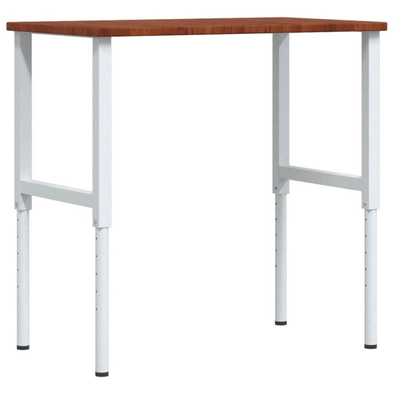 vidaXL Πάγκος Εργασίας Ορθογώνιος 100x60x(71,5-98) εκ Μασίφ Ξύλο Δρυός