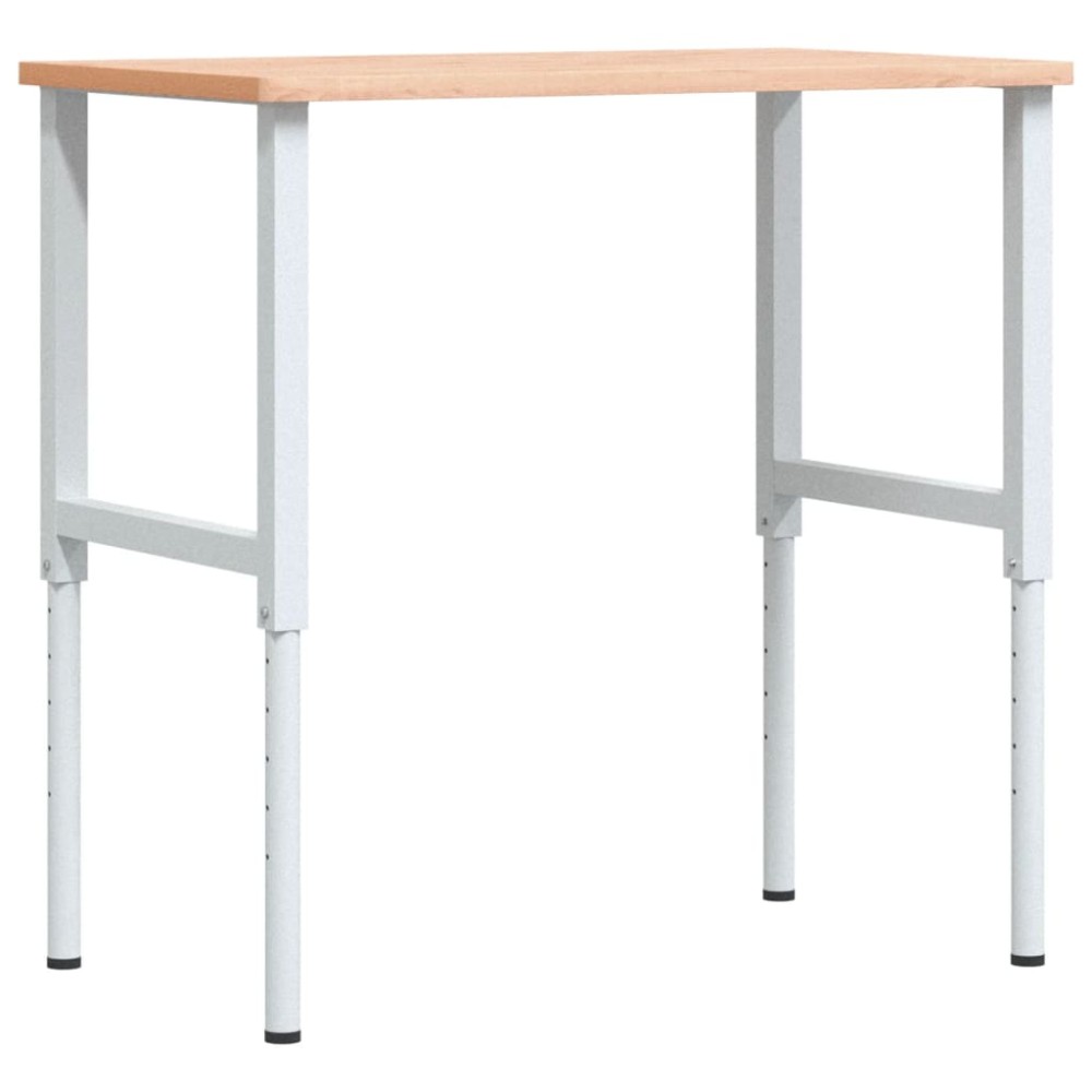vidaXL Πάγκος Εργασίας Ορθογώνιος 100x60x(71,5-98) εκ Μασίφ Ξύλο Οξιάς