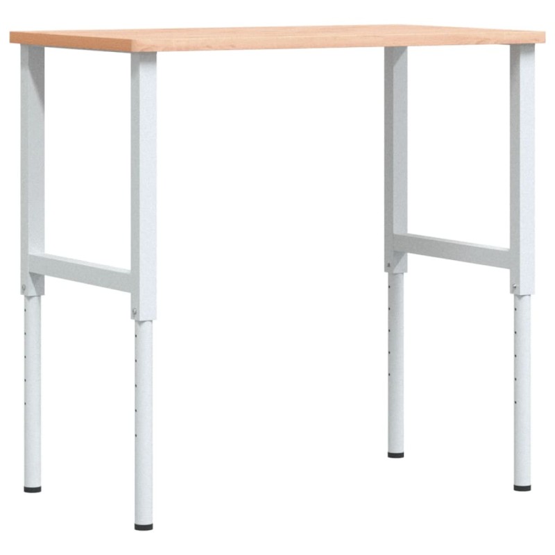 vidaXL Πάγκος Εργασίας Ορθογώνιος 100x60x(71,5-98) εκ Μασίφ Ξύλο Οξιάς