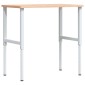 vidaXL Πάγκος Εργασίας Ορθογώνιος 100x60x(71,5-98) εκ Μασίφ Ξύλο Οξιάς