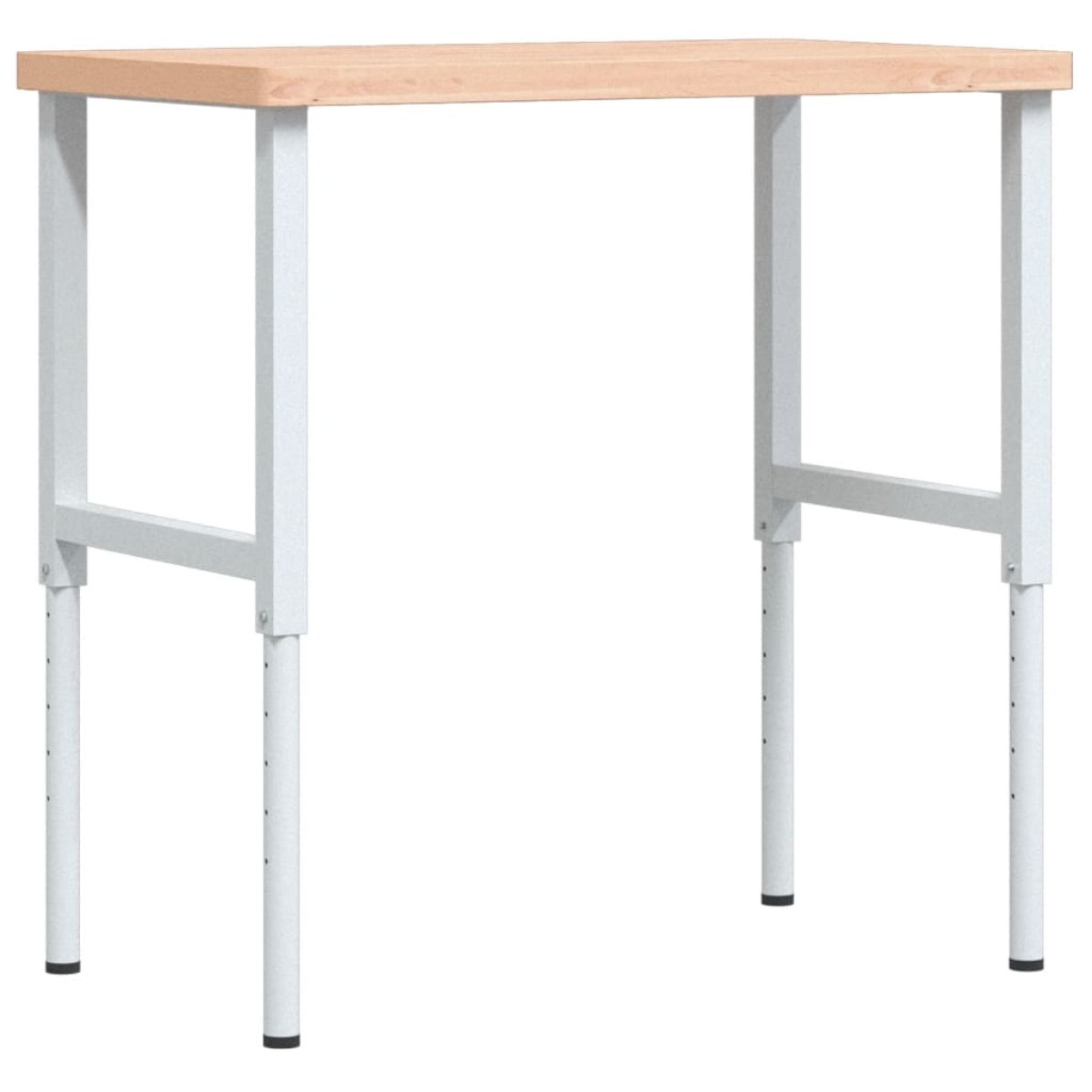 vidaXL Πάγκος Εργασίας Ορθογώνιος 100x60x(73-99,5) εκ Μασίφ Ξύλο Οξιάς