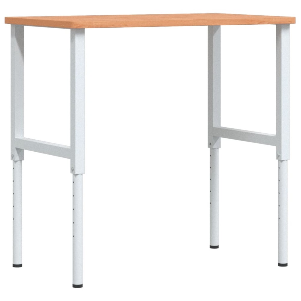 vidaXL Πάγκος Εργασίας Ορθογώνιος 100x60x(71,5-98) εκ Μασίφ Ξύλο Οξιάς