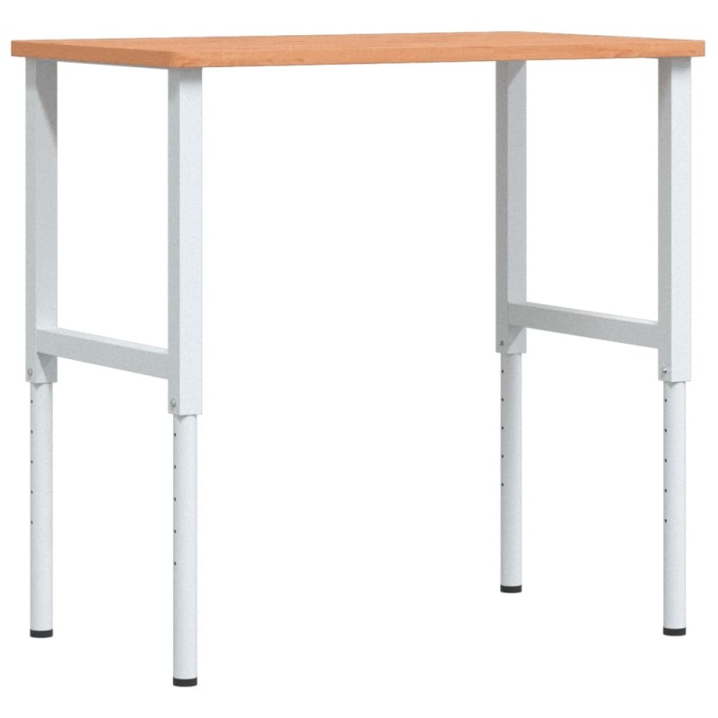 vidaXL Πάγκος Εργασίας Ορθογώνιος 100x60x(71,5-98) εκ Μασίφ Ξύλο Οξιάς