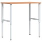 vidaXL Πάγκος Εργασίας Ορθογώνιος 100x60x(71,5-98) εκ Μασίφ Ξύλο Οξιάς