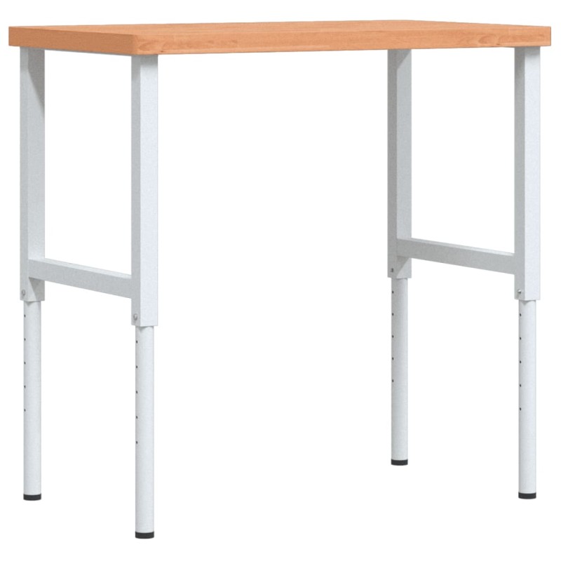 vidaXL Πάγκος Εργασίας Ορθογώνιος 100x60x(73-99,5) εκ Μασίφ Ξύλο Οξιάς