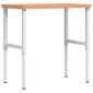 vidaXL Πάγκος Εργασίας Ορθογώνιος 100x60x(73-99,5) εκ Μασίφ Ξύλο Οξιάς