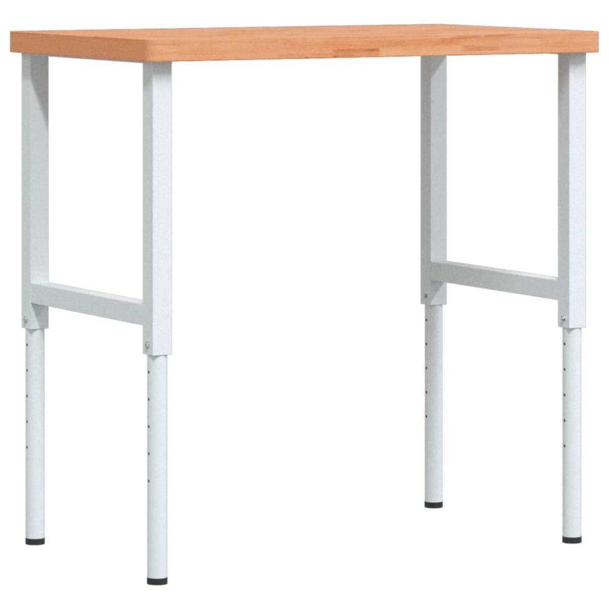 vidaXL Πάγκος Εργασίας Ορθογώνιος 100x60x(73-99,5) εκ Μασίφ Ξύλο Οξιάς