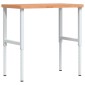 vidaXL Πάγκος Εργασίας Ορθογώνιος 100x60x(73-99,5) εκ Μασίφ Ξύλο Οξιάς