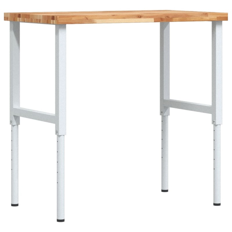 vidaXL Πάγκος Εργασίας Ορθογώνιος100x60x(73-99,5)εκ Μασίφ Ξύλο Ακακίας