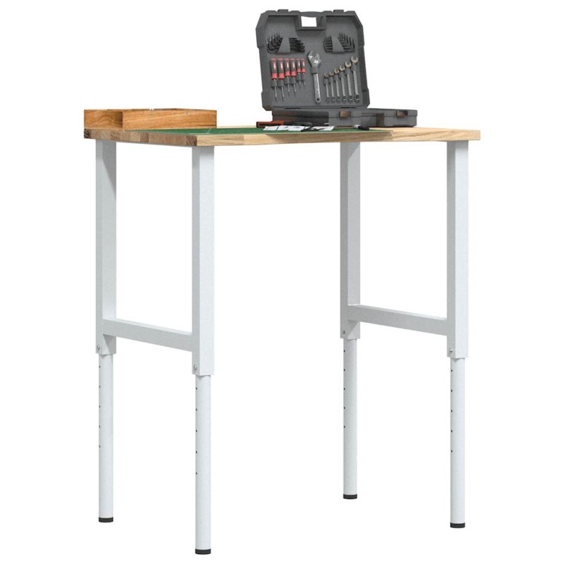 πάγκος εργασίας vidaXL 80x60x(71,5-98) cm Μασίφ Ξύλο Δρυς