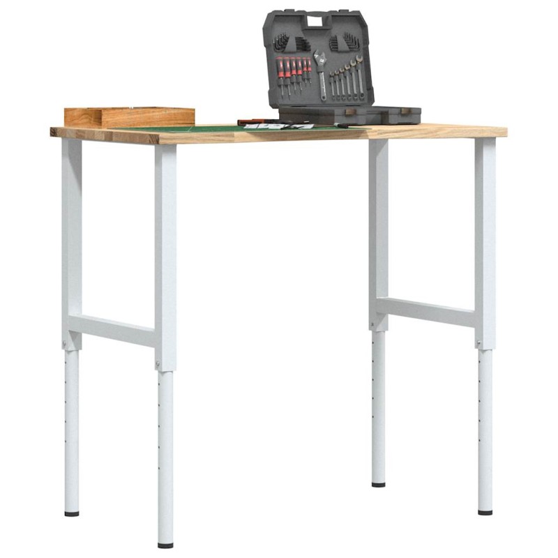 VidaXL Πάγκος Εργασίας 100x60x(71,5-98) cm Μασίφ Ξύλο Δρυς