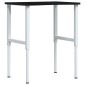 vidaXL πάγκος εργασίας σκούρο καφέ 80x60x(71,5-98) cm μασίφ ξύλο δρυς