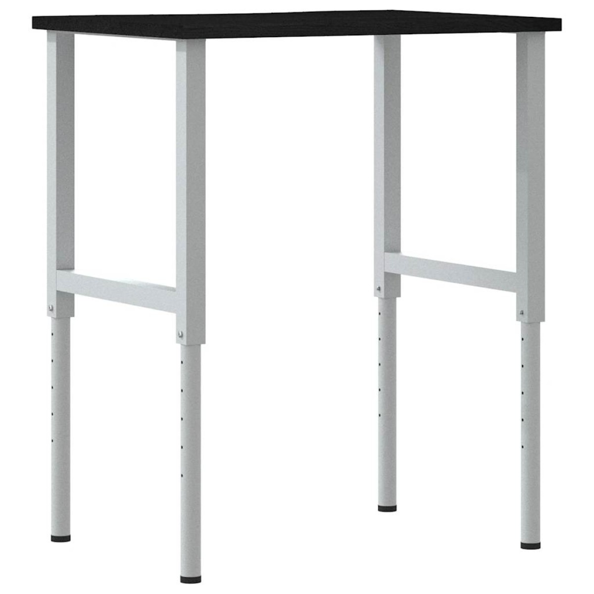 vidaXL πάγκος εργασίας σκούρο καφέ 80x60x(71,5-98) cm μασίφ ξύλο δρυς