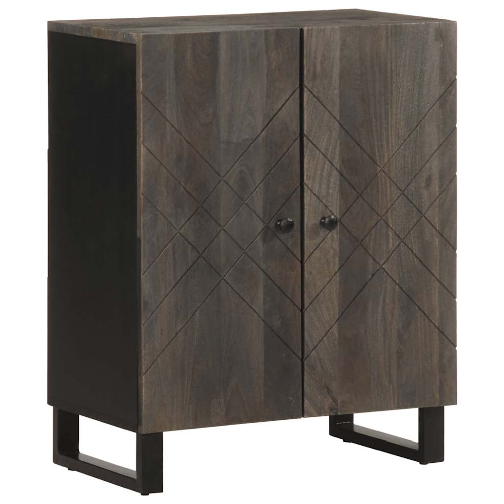 vidaXL Μπουφέδες 3 τεμαχίων Μαύροι 60x33x75 εκ. από Μασίφ Ξύλο Μάνγκο