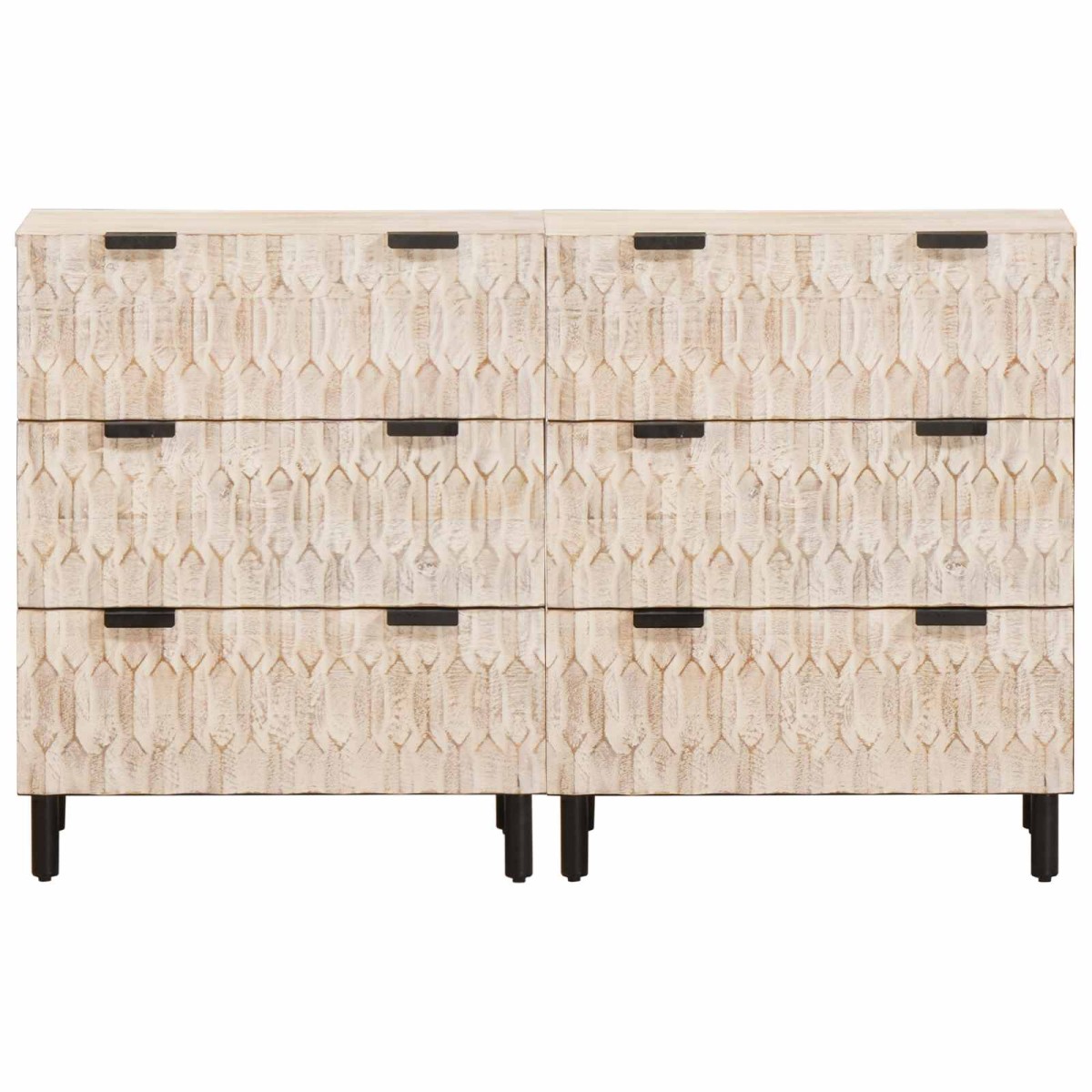 vidaXL Πλαϊνό γραφείο 2 τμχ. 60 x 33 x 75 cm Στερεό ξύλο μάνγκο