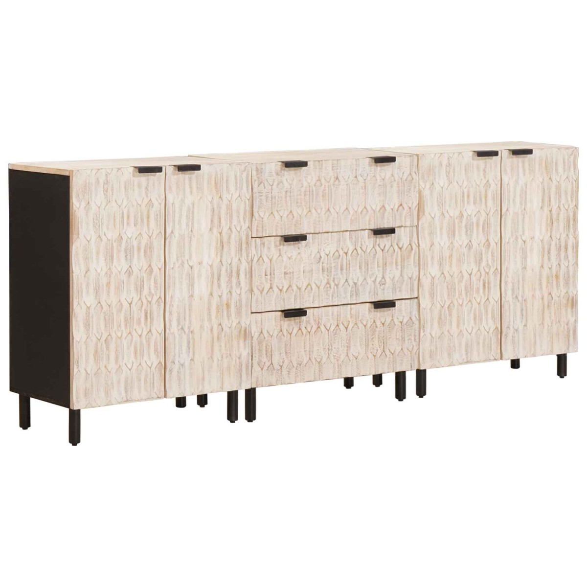 vidaXL Πλαϊνό γραφείο 3 τμχ. 60 x 33 x 75 cm Στερεό ξύλο μάνγκο