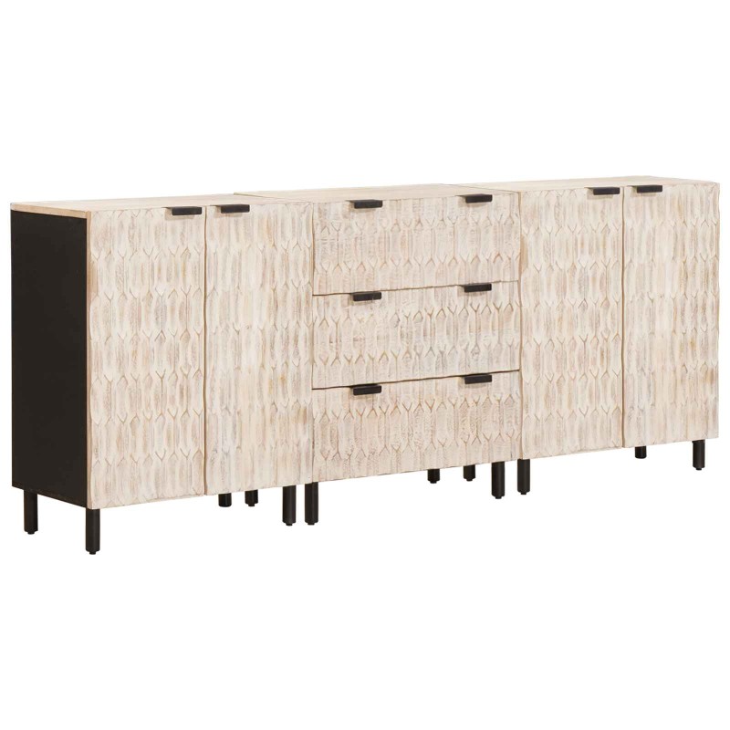 vidaXL Πλαϊνό γραφείο 3 τμχ. 60 x 33 x 75 cm Στερεό ξύλο μάνγκο