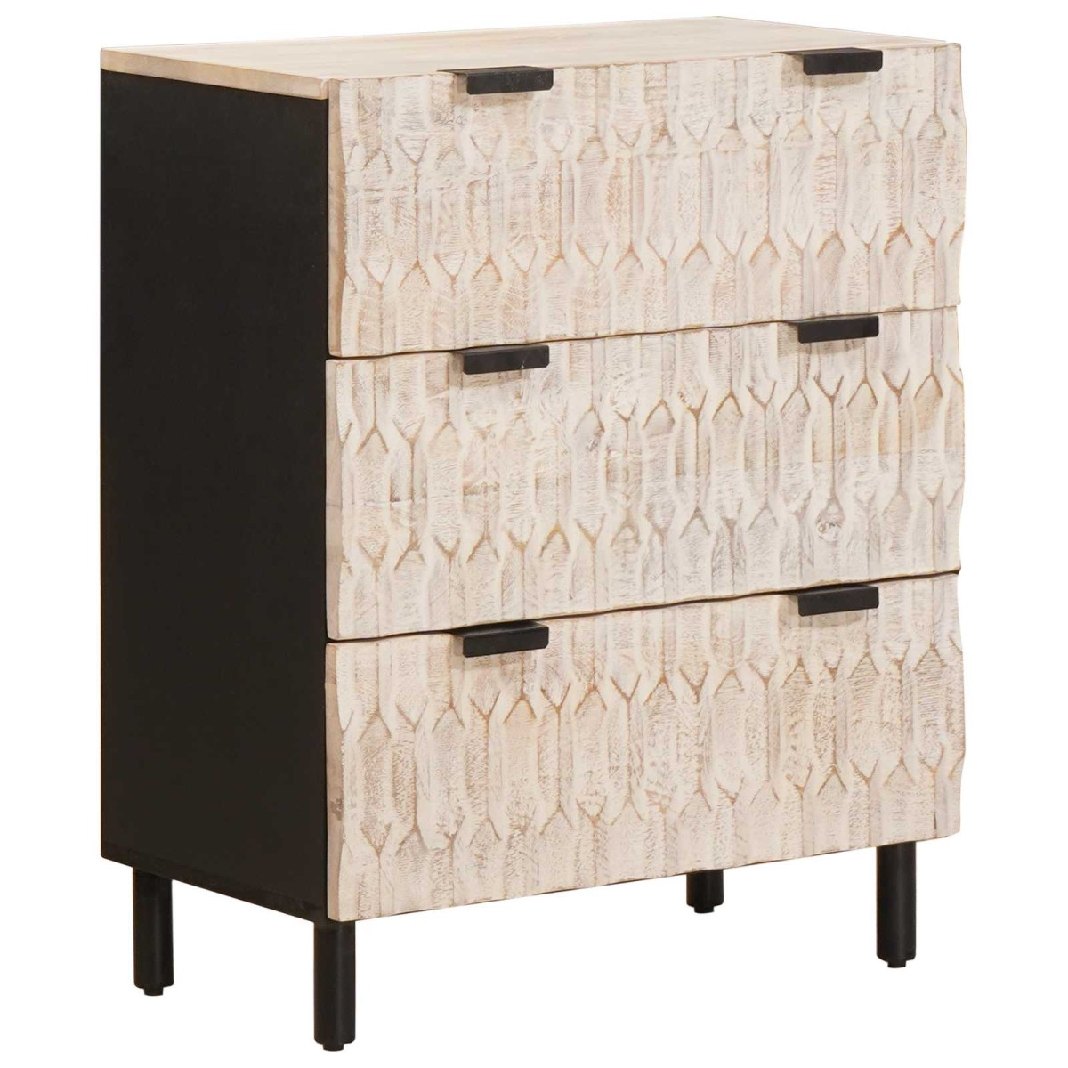 vidaXL Πλαϊνό γραφείο 3 τμχ. 60 x 33 x 75 cm Στερεό ξύλο μάνγκο
