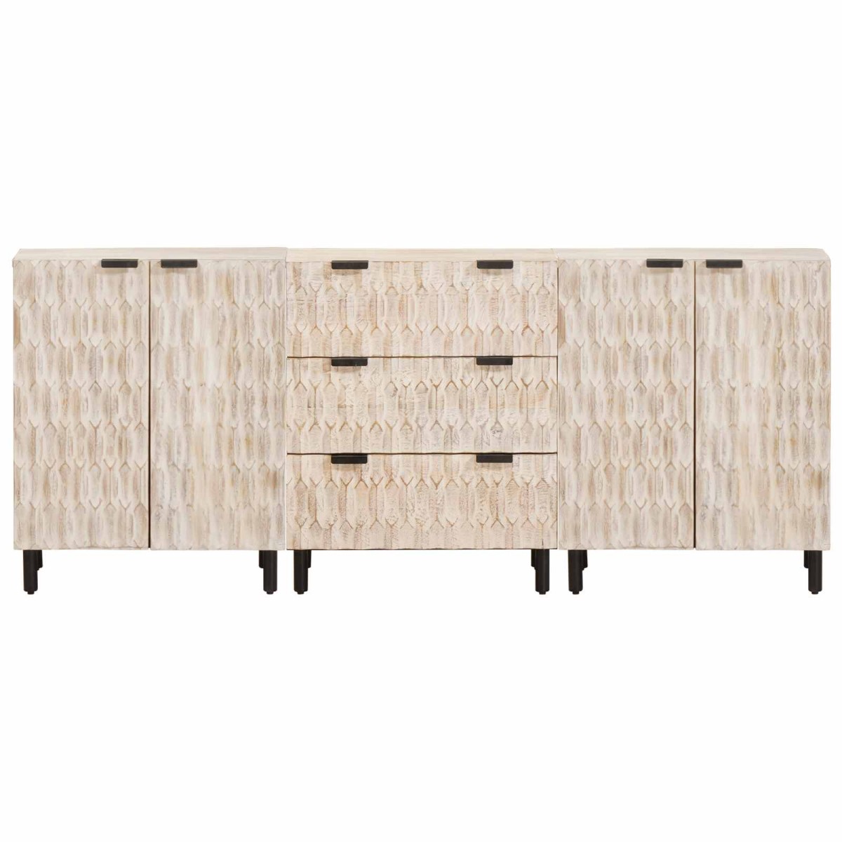 vidaXL Πλαϊνό γραφείο 3 τμχ. 60 x 33 x 75 cm Στερεό ξύλο μάνγκο