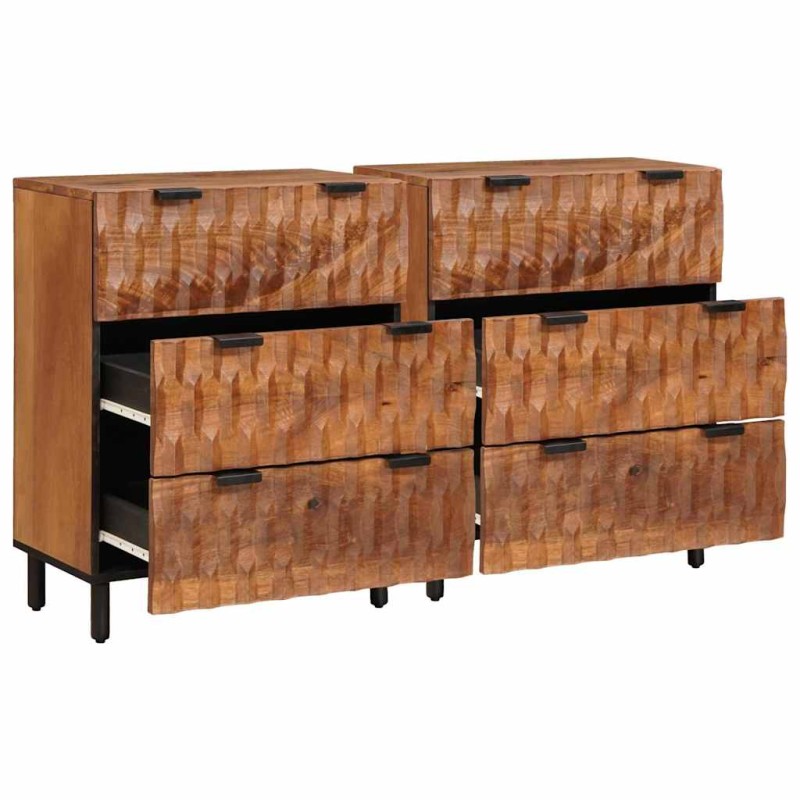 vidaXL Πλαϊνό γραφείο 2 τμχ. 60 x 33 x 75 cm Στερεό ξύλο μάνγκο