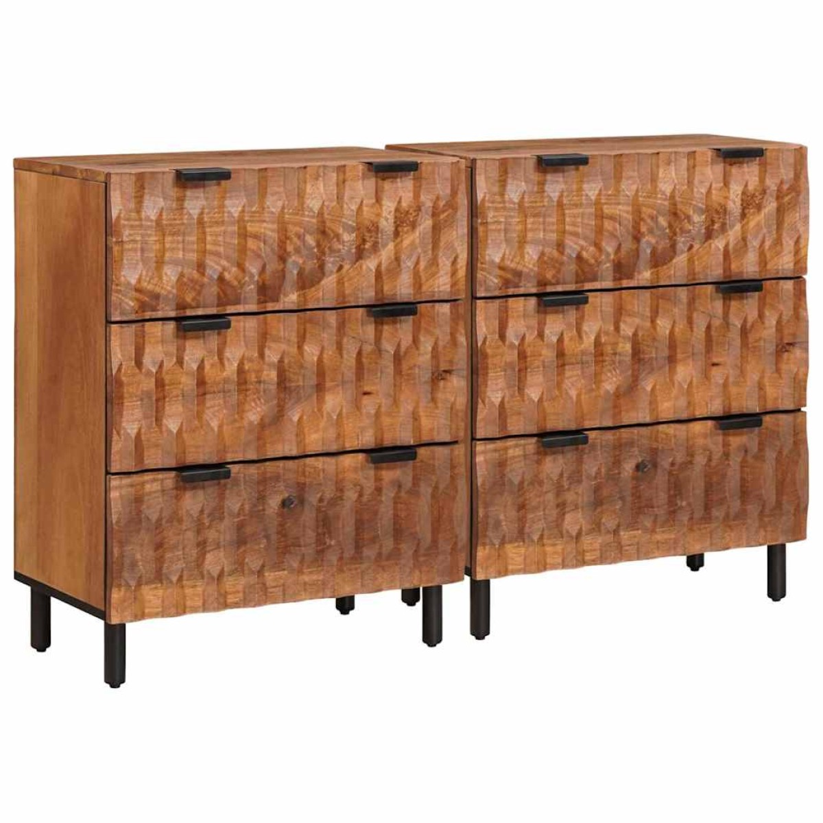 vidaXL Πλαϊνό γραφείο 2 τμχ. 60 x 33 x 75 cm Στερεό ξύλο μάνγκο
