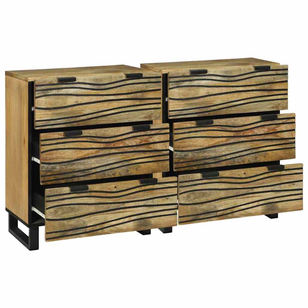 vidaXL Σετ Μπουφέδων 2 τμχ. Φυσικό 120 x 33 x 75 εκ Στερεό ξύλο μάνγκο