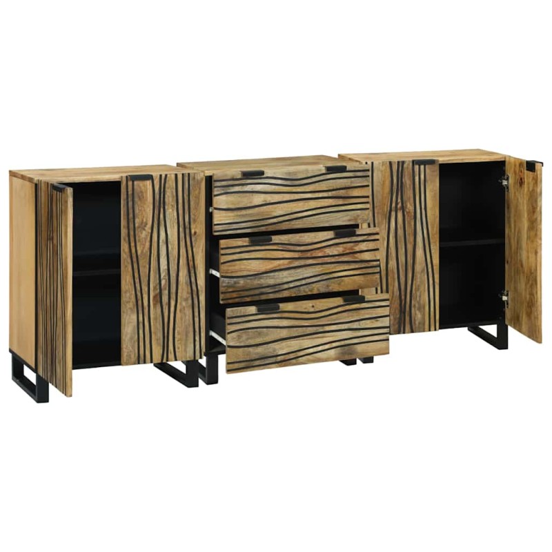 vidaXL Σετ Μπουφέδων 3 τμχ. Φυσικό 180 x 33 x 75 εκ.