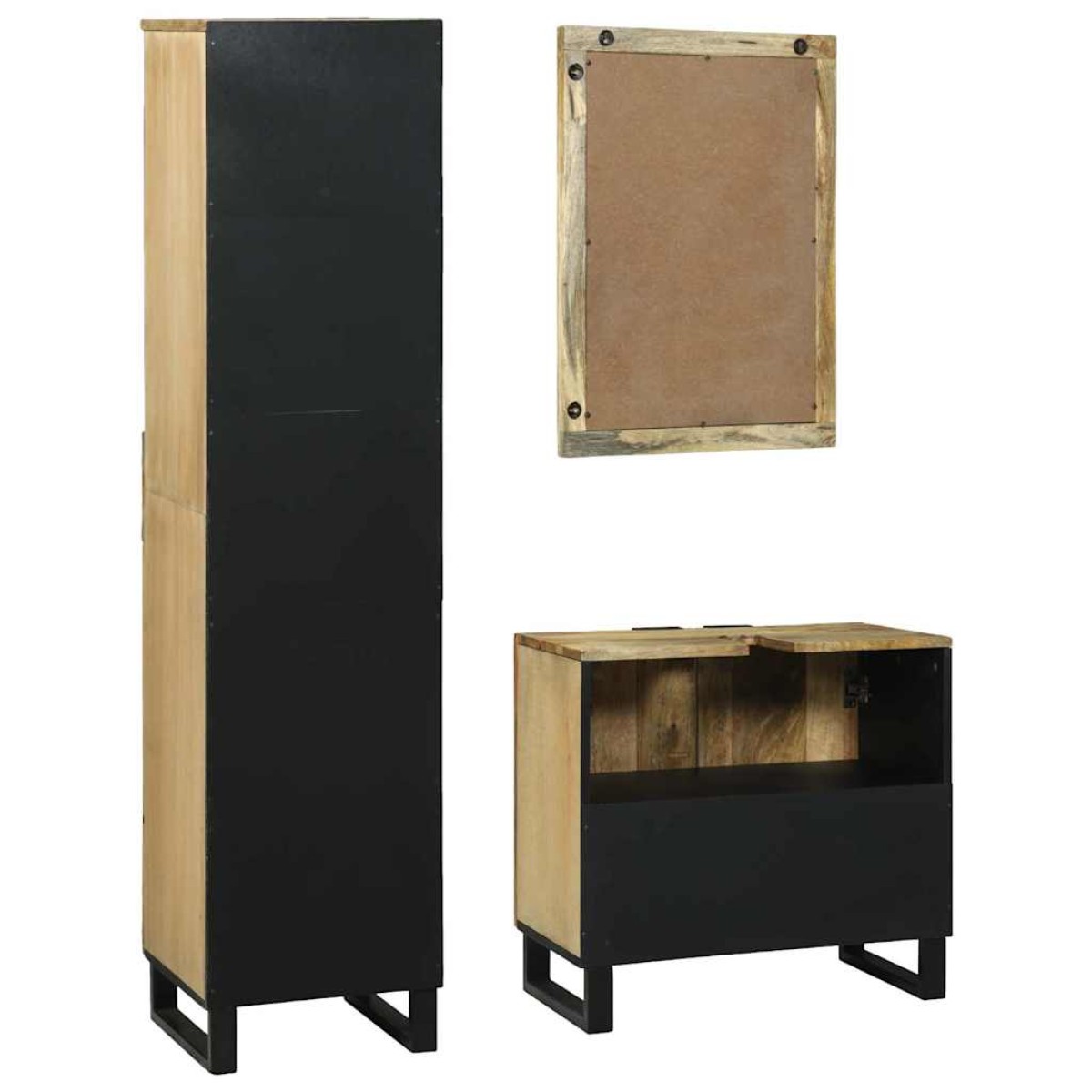 vidaXL Σετ Επίπλων Μπάνιου 3 τμχ. Καφέ 38 x 33 x 160 εκ.