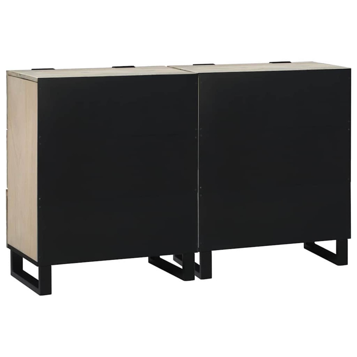 vidaXL Σετ Μπουφέδων 2 τμχ. Λευκό 120 x 33 x 75 εκ Στερεό ξύλο μάνγκο