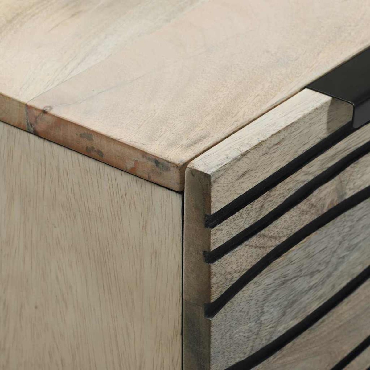 vidaXL Σετ Μπουφέδων 2 τμχ. Λευκό 120 x 33 x 75 εκ Στερεό ξύλο μάνγκο