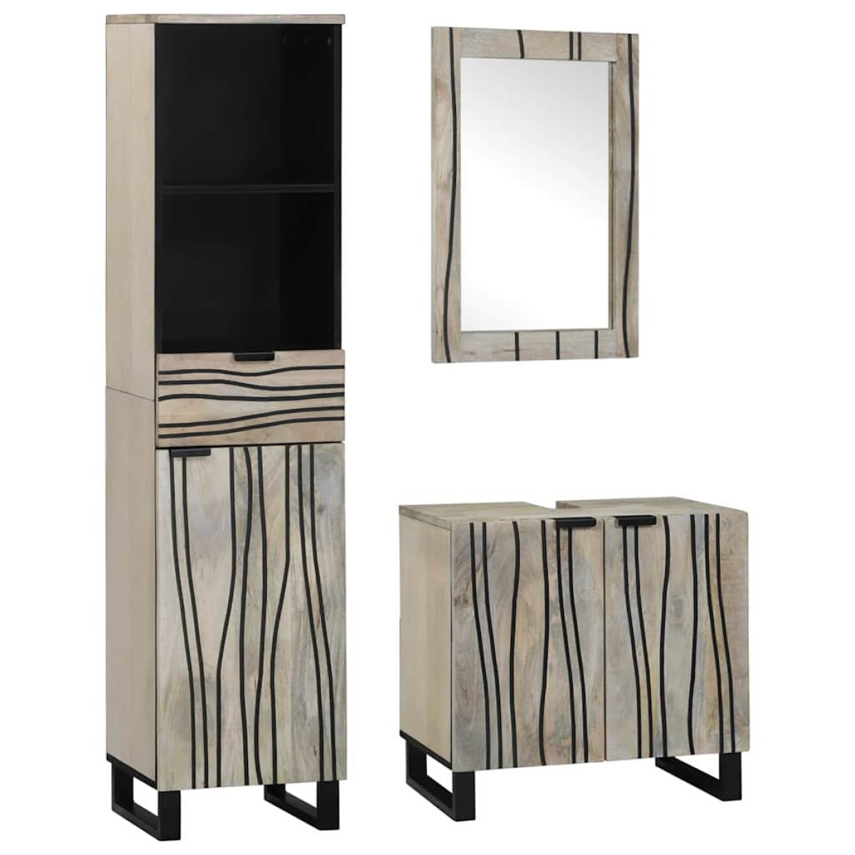 vidaXL Σετ Επίπλων Μπάνιου 3 τμχ. Λευκό 38 x 33 x 160 εκ.