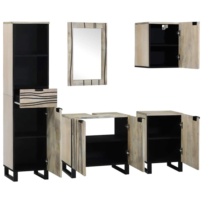 vidaXL Σετ Επίπλων Μπάνιου 5 τμχ. Καρυδιά Καφέ 38 x 33 x 160 εκ.