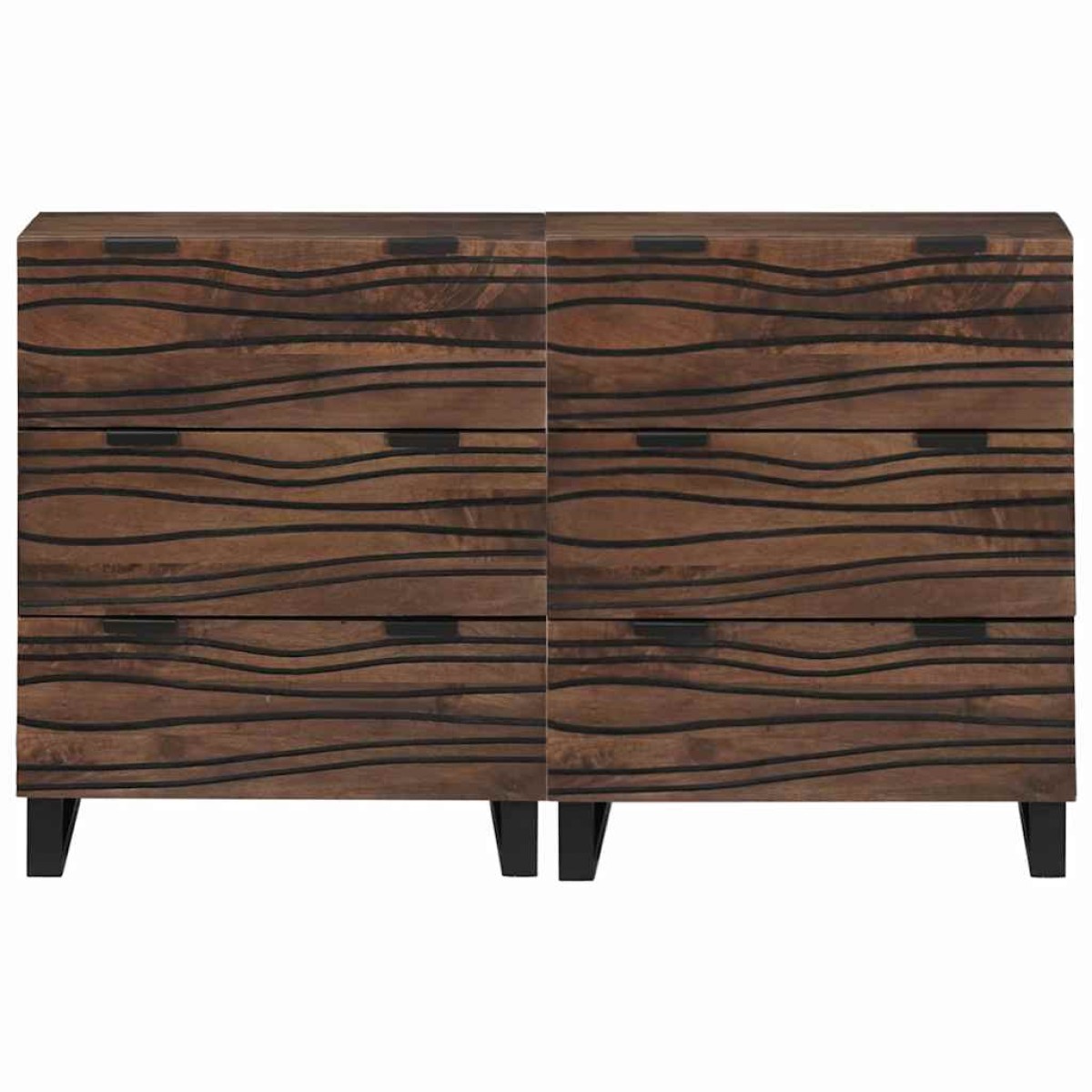 vidaXL Σετ Μπουφέδων 2 τμχ. Καρυδιά 120 x 33 x 75 εκ