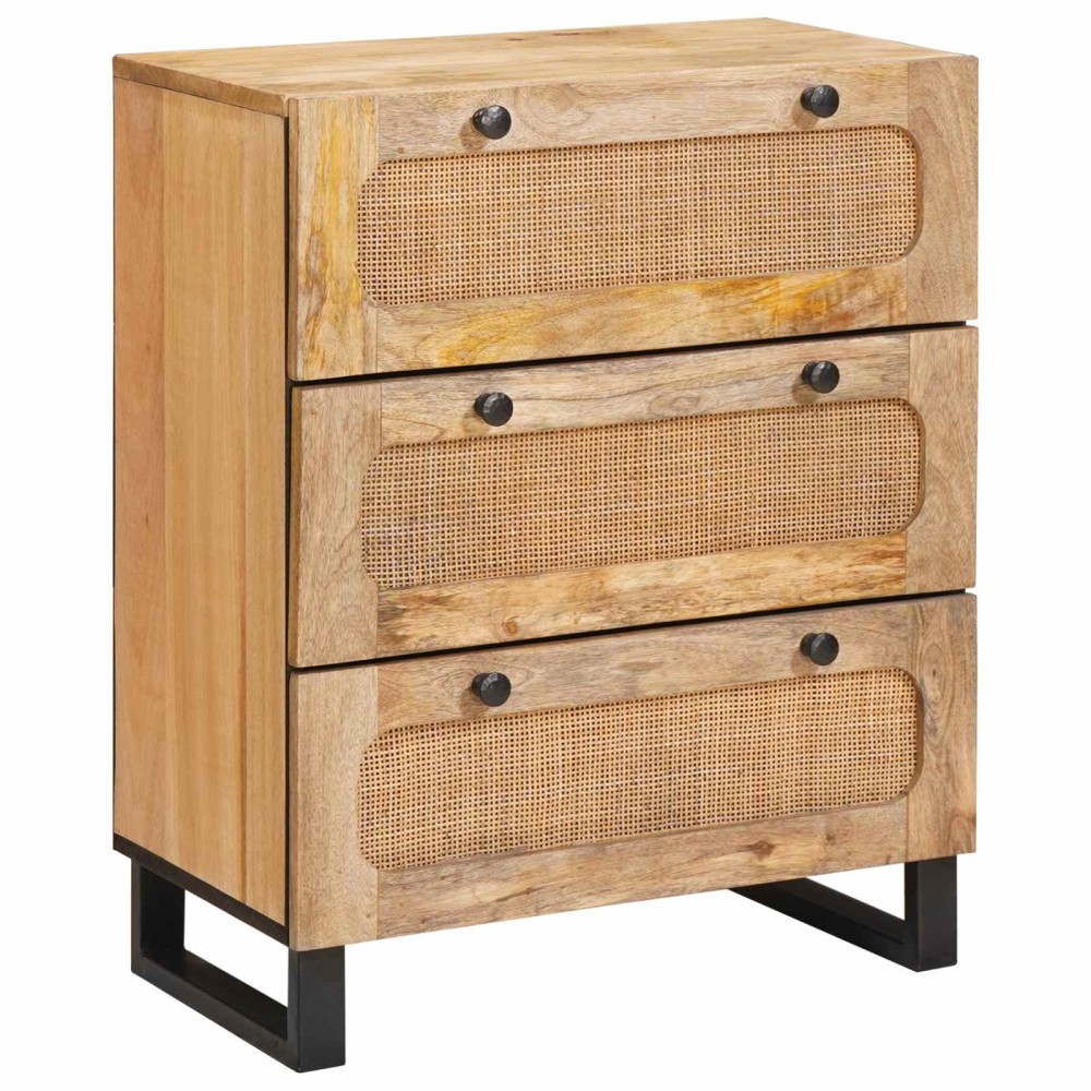 vidaXL Πλαϊνό γραφείο 2 τμχ. 60 x 33 x 75 cm Στερεό ξύλο μάνγκο Καφέ