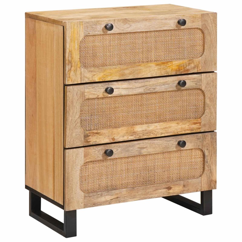 vidaXL Πλαϊνό γραφείο 2 τμχ. 60 x 33 x 75 cm Στερεό ξύλο μάνγκο Καφέ