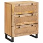 vidaXL Πλαϊνό γραφείο 2 τμχ. 60 x 33 x 75 cm Στερεό ξύλο μάνγκο Καφέ