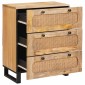 vidaXL Πλαϊνό γραφείο 2 τμχ. 60 x 33 x 75 cm Στερεό ξύλο μάνγκο Καφέ