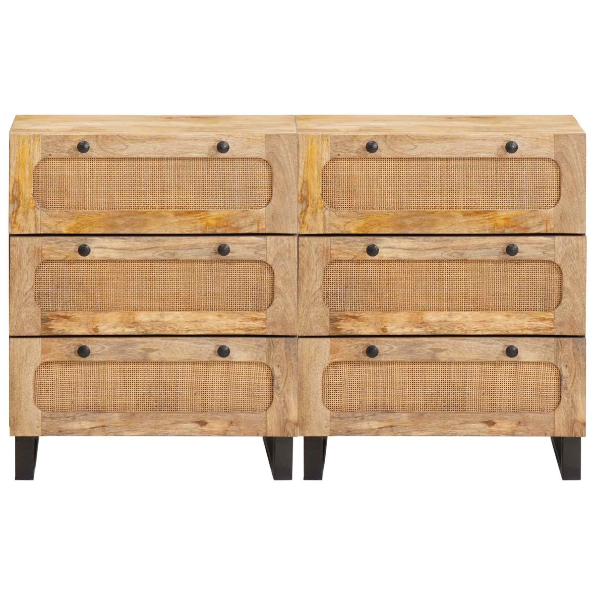 vidaXL Πλαϊνό γραφείο 2 τμχ. 60 x 33 x 75 cm Στερεό ξύλο μάνγκο Καφέ