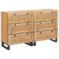 vidaXL Πλαϊνό γραφείο 2 τμχ. 60 x 33 x 75 cm Στερεό ξύλο μάνγκο Καφέ