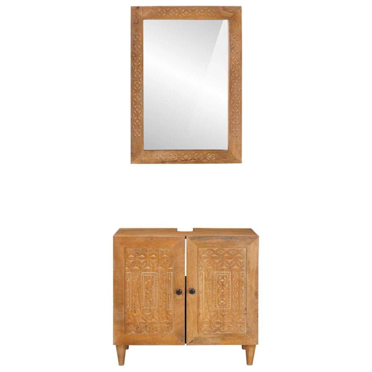 vidaXL Σετ Επίπλων Μπάνιου 2 τμχ. Καφέ 62 x 33 x 58 εκ.