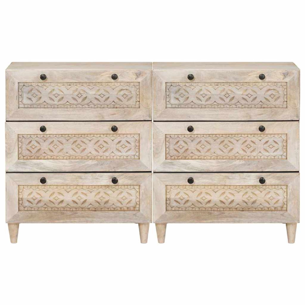 vidaXL Πλαϊνό γραφείο 2 τμχ. 120 x 33,5 x 75 εκ Μασίφ ξύλο μάνγκο