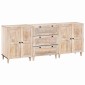vidaXL Πλαϊνό γραφείο 3 τμχ. 180 x 33,5 x 75 εκ. Μασίφ ξύλο μάνγκο