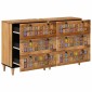 vidaXL Πλαϊνό γραφείο 2 τμχ. 60 x 33 x 75 cm Στερεό ξύλο μάνγκο Φυσικό