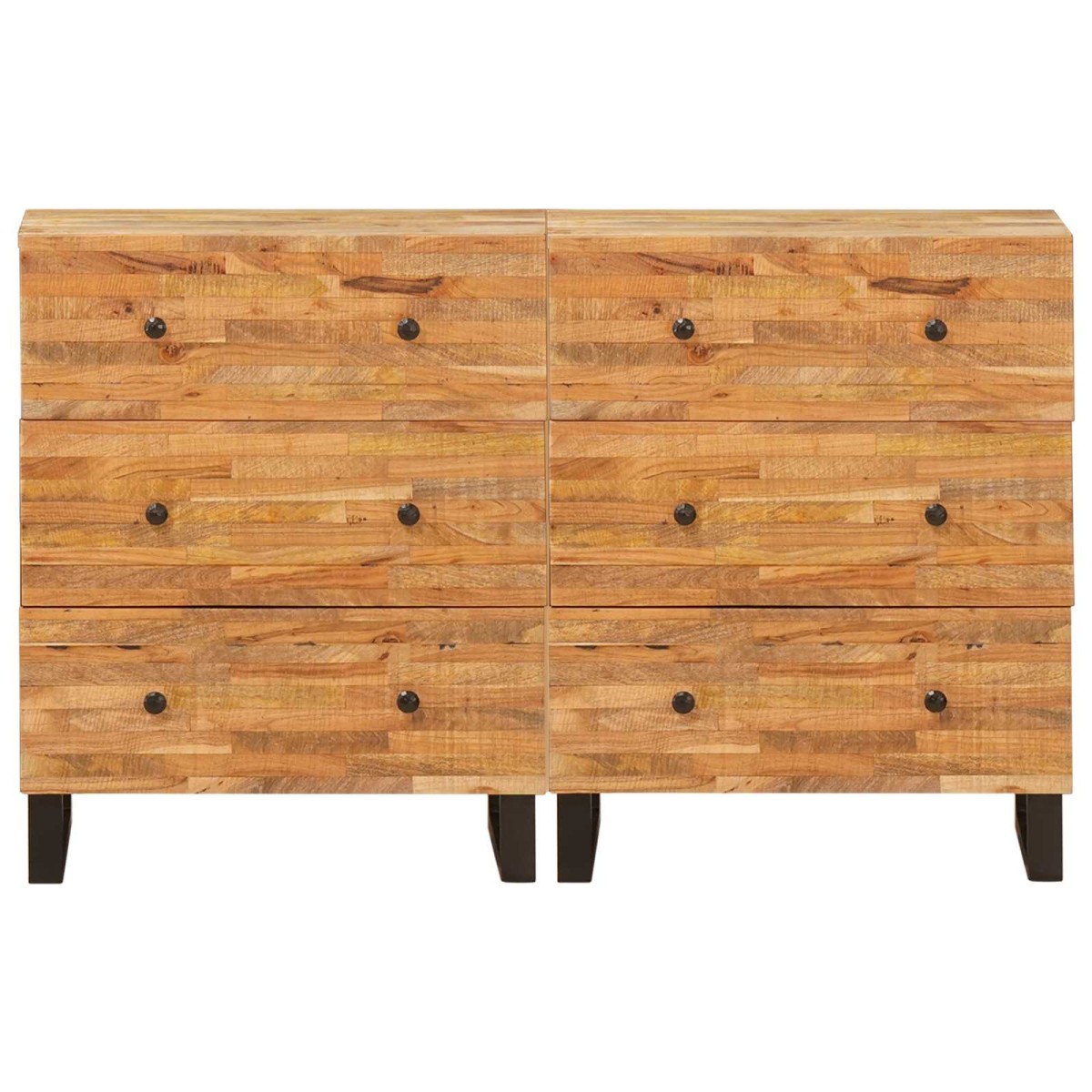 vidaXL Πλαϊνό γραφείο 2 τμχ. 60 x 33 x 75 cm Στερεό ξύλο μάνγκο Καφέ