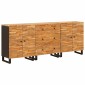 vidaXL Πλαϊνό γραφείο 3 τμχ. 60 x 33 x 75 cm Στερεό ξύλο μάνγκο Καφέ