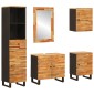 vidaXL Σετ Μπάνιου 5 τμχ. Φυσικό 38 x 33 x 160 εκ. Στερεό ξύλο μάνγκο