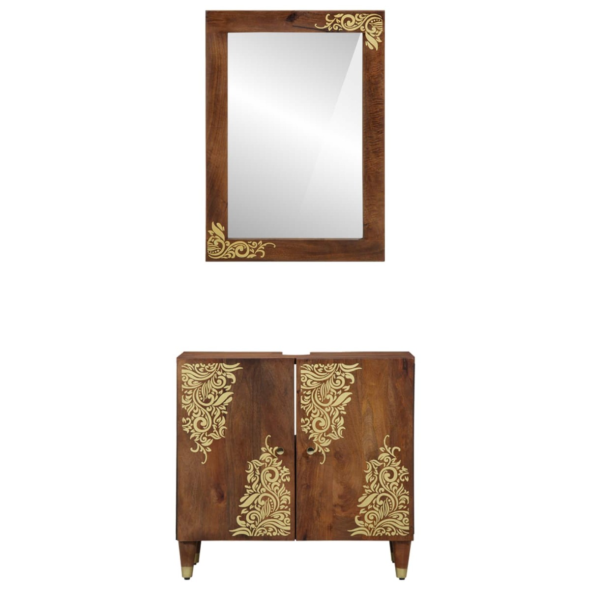vidaXL Σετ Ντουλαπιών Μπάνιου 2 τμχ. Μέλι Καφέ 62 x 33 x 58 εκ.