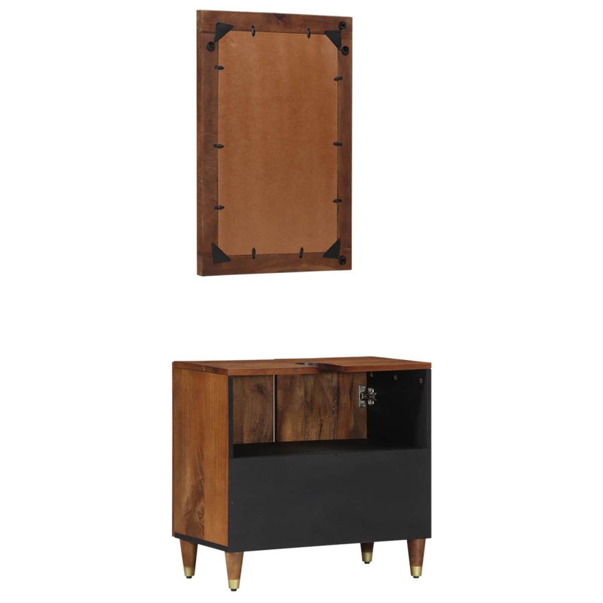 vidaXL Σετ Ντουλαπιών Μπάνιου 2 τμχ. Μέλι Καφέ 62 x 33 x 58 εκ.